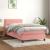 Pat box spring cu saltea, roz, 100x200 cm, catifea GartenMobel Dekor