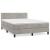 Pat box spring cu saltea, gri deschis, 140x190 cm, catifea GartenMobel Dekor