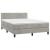 Pat box spring cu saltea, gri deschis, 140x190 cm, catifea GartenMobel Dekor