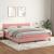 Pat box spring cu saltea, roz, 160x200 cm, catifea GartenMobel Dekor