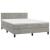 Pat box spring cu saltea, gri deschis, 140x190 cm, catifea GartenMobel Dekor