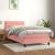 Pat box spring cu saltea, roz, 90x190 cm, catifea GartenMobel Dekor
