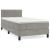 Pat box spring cu saltea, gri deschis, 90x200 cm, catifea GartenMobel Dekor