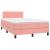 Pat box spring cu saltea, roz, 120x200 cm, catifea GartenMobel Dekor