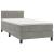 Pat box spring cu saltea, gri deschis, 90x190 cm, catifea GartenMobel Dekor