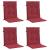 Perne cu spătar mic, 4 buc. roșu vin 100x50x3 cm textil oxford GartenMobel Dekor