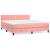 Pat box spring cu saltea, roz, 180x200 cm, catifea GartenMobel Dekor