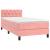 Pat box spring cu saltea, roz, 80x200 cm, catifea GartenMobel Dekor