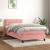 Pat box spring cu saltea, roz, 80x200 cm, catifea GartenMobel Dekor