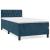 Pat box spring cu saltea, albastru închis, 90x190 cm, catifea GartenMobel Dekor