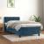 Pat box spring cu saltea, albastru închis, 90x190 cm, catifea GartenMobel Dekor
