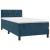 Pat box spring cu saltea, albastru închis, 90x190 cm, catifea GartenMobel Dekor
