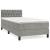 Pat box spring cu saltea, gri deschis, 90x200 cm, catifea GartenMobel Dekor
