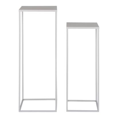 Set 2 suporturi pentru flori Beja din oțel, gri rece, House Nordic