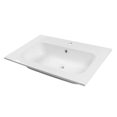 Lavoar Wellis Ginger 80 din marmură artificială turnată, alb, 80 cm