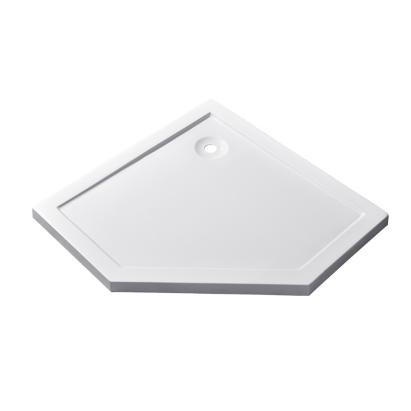 Tavă de duș pentagonală Leziter Modena Slim 100x100 cm, acril ABS alb, profil 5 cm