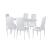 Set dining Leziter Jenna 6+1 alb cu masă Bora și 6 scaune Tino NOVA
