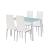 Set dining Leziter Midland 4+1, alb-gri, masa sticla securizata 120x70