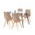 Set dining Leziter Milo 4+1 negru-bej, masă din sticlă 120 cm și 4 scaune