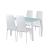 Set dining Leziter Portland 4+1 alb, masă sticlă securizată 120x70 cm