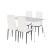 Set dining Leziter Renton 4+1 alb-negru cu masă Bora și scaune Tino Nova
