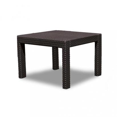 Masă de grădină Curver Rosario maro, aspect ratan, 59x59x43 cm