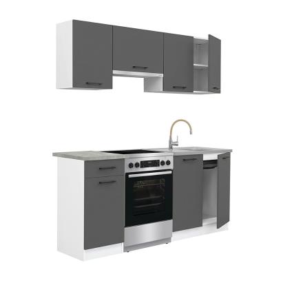 Leziter Unitate de bucătărie Praktik 180, corp alb, față antracit