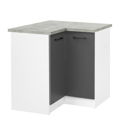 Leziter Praktik 90 dulap colțar inferior 2 uși, alb-antracit