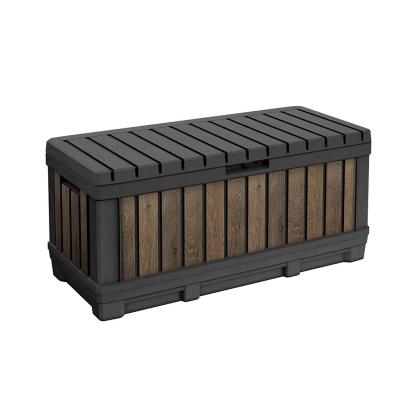 Cutie de depozitare grădină Curver Decocoat Kentwood 350L, efect nuc