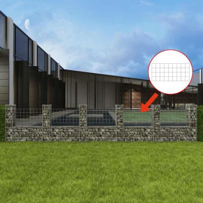 Coș gabion în formă de U, 570 x 20 x 100 cm, oțel galvanizat GartenMobel Dekor