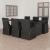 Set mobilier de exterior cu perne, 7 piese, negru, poliratan GartenMobel Dekor