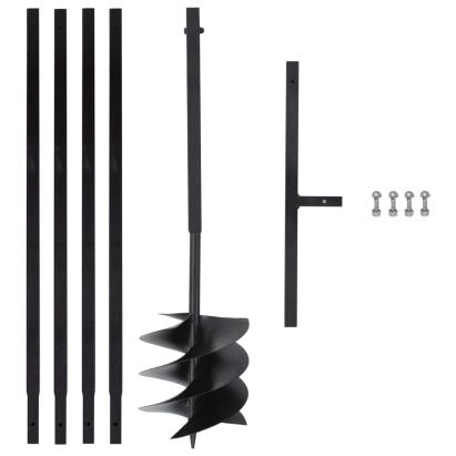 Burghiu de pământ cu mâner 250 mm, tub extensibil la 4 m, oțel GartenMobel Dekor