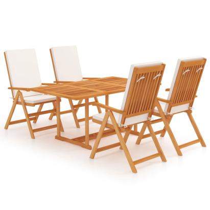Set mobilier de grădină cu perne, 5 piese, lemn masiv de tec GartenMobel Dekor