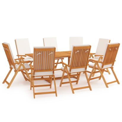 Set mobilier de grădină cu perne, 9 piese, lemn masiv tec GartenMobel Dekor