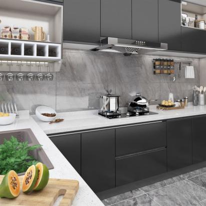 Folii de mobilier autoadezive, 2 buc., negru, 500 x 90 cm, PVC GartenMobel Dekor