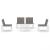 Set mobilier de grădină cu perne, 4 piese, alb, plastic GartenMobel Dekor