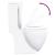 Vas WC toaletă de baie, alb, ceramică, rotund, flux inferior GartenMobel Dekor