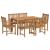 Set de mobilier de grădină cu 7 piese, 140x80 cm, lemn masiv de tec GartenMobel Dekor