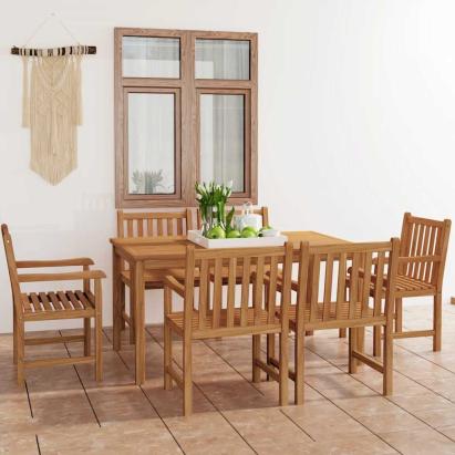 Set de mobilier de grădină cu 7 piese, 150x90 cm, lemn masiv de tec GartenMobel Dekor
