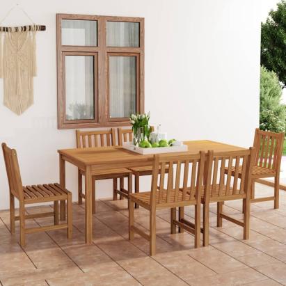 Set de mobilier de grădină cu 7 piese, 180x90 cm, lemn masiv de tec GartenMobel Dekor