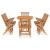 Set mobilier de exterior pliabil, 9 piese, lemn masiv de tec GartenMobel Dekor