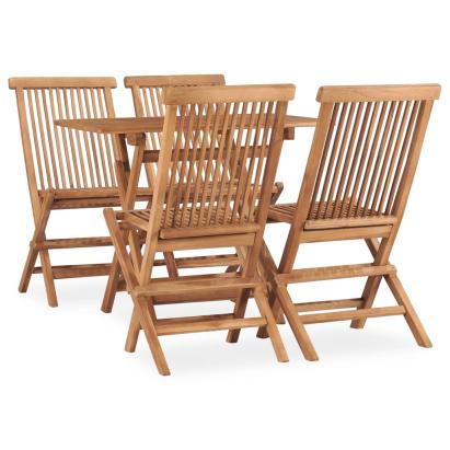 Set mobilier de exterior pliabil, 5 piese, lemn masiv de tec GartenMobel Dekor