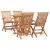 Set mobilier de exterior pliabil, 5 piese, lemn masiv de tec GartenMobel Dekor