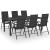 Set mobilier de grădină, 7 piese, negru GartenMobel Dekor