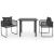 Set mobilier de masă pentru grădină, 3 piese, negru, ratan PVC GartenMobel Dekor