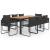 Set mobilier de grădină, 9 piese, negru și maro, ratan PVC GartenMobel Dekor
