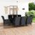Set mobilier exterior cu perne, 9 piese, gri închis, poliratan GartenMobel Dekor