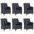 Set mobilier exterior cu perne, 7 piese, gri închis, poliratan GartenMobel Dekor