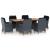 Set mobilier exterior cu perne, 7 piese, gri închis, poliratan GartenMobel Dekor