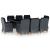 Set mobilier exterior cu perne, 9 piese, gri închis, poliratan GartenMobel Dekor